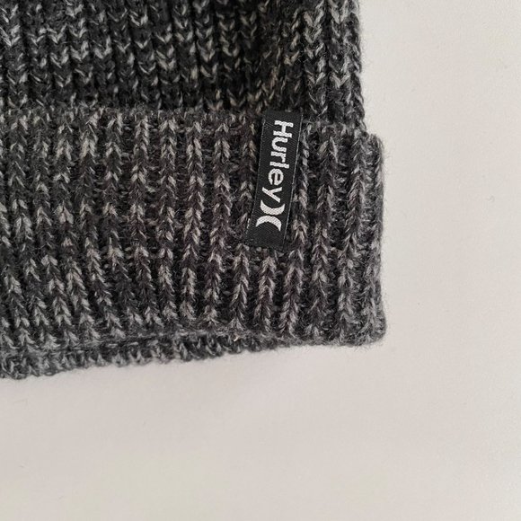 NWT Hurley M Max Cuff 2.0 Beanie Black Gray Heather One Size - Picture 3 of 8